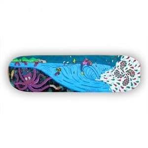 Above & Below - tabla de skate pintada a mano - Gorka Gil