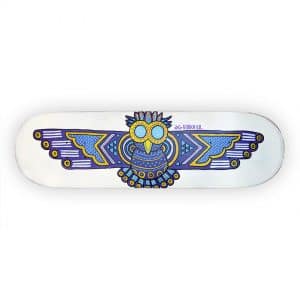 Aztec Owl - tabla de skate pintada a mano - Gorka Gil