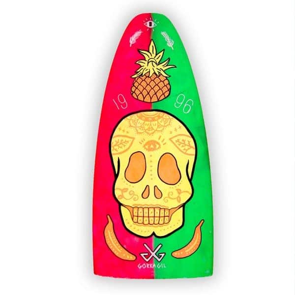 Yellow Skull - tabla de surf pintada a mano - Gorka Gil