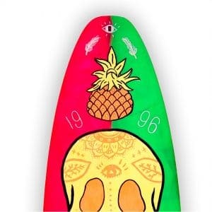 Yellow Skull - tabla de surf pintada a mano - Gorka Gil