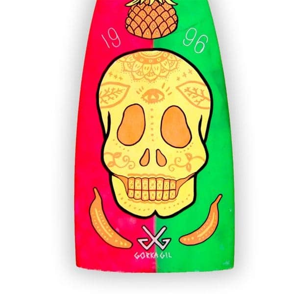 Yellow Skull - tabla de surf pintada a mano - Gorka Gil