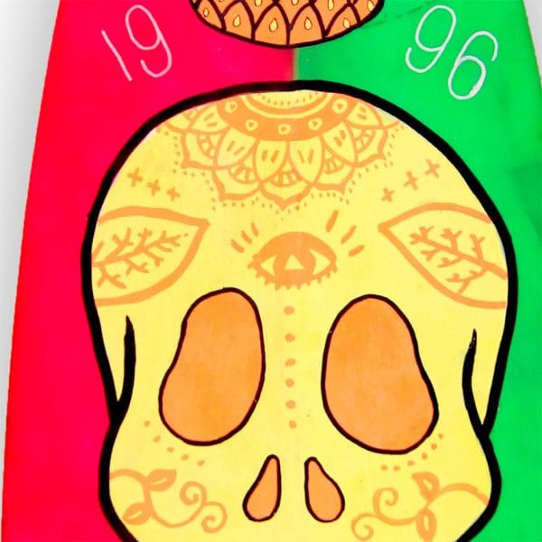 Yellow Skull - tabla de surf pintada a mano - Gorka Gil