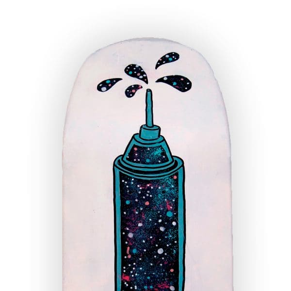 Cosmic Syringe | tabla de skateboard pintada a mano | Gorka Gil