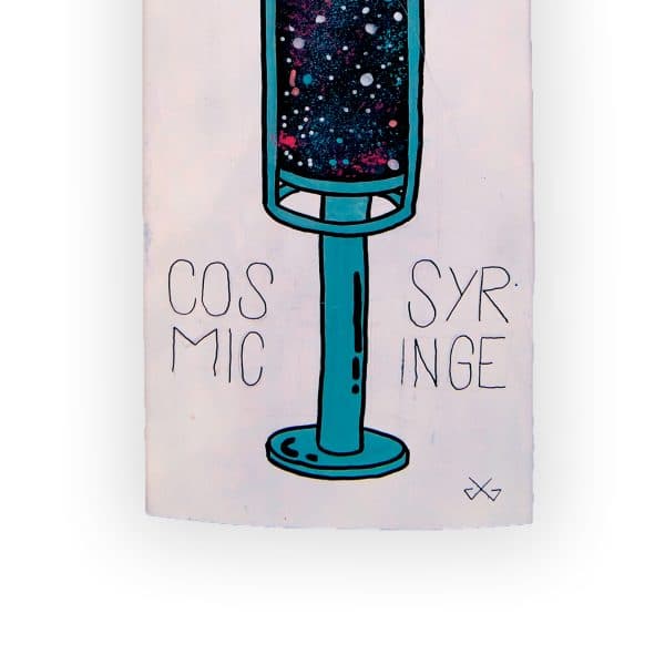 Cosmic Syringe | tabla de skateboard pintada a mano | Gorka Gil