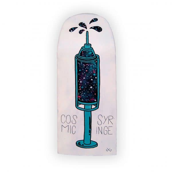 Cosmic Syringe | tabla de skateboard pintada a mano | Gorka Gil
