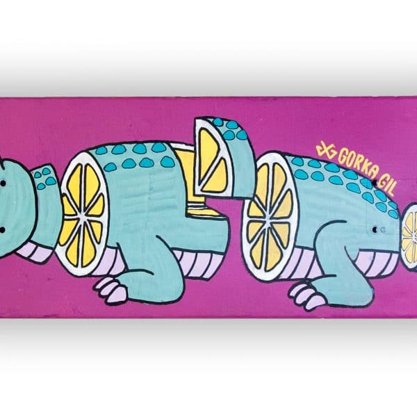 Crocolemon - tabla de skate pintada a mano - Gorka Gil