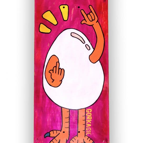Fuck Eggs - tabla de skate pintada a mano - Gorka Gil
