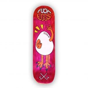 Fuck Eggs - tabla de skate pintada a mano - Gorka Gil