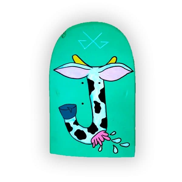 J-Cow | tabla de skateboard pintada a mano | Gorka Gil