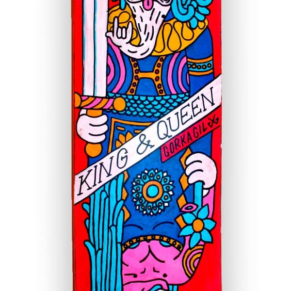 King & Queen - tabla de skateboard pintada a mano - Gorka Gil