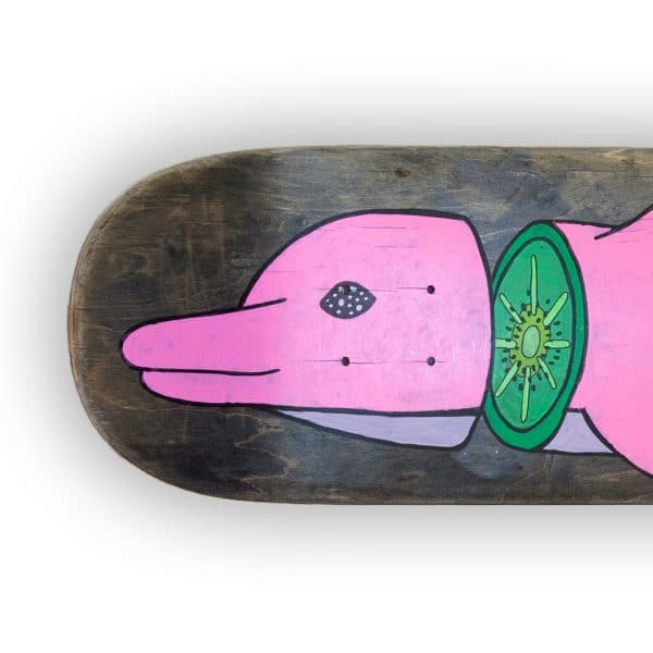 Kiwi Dolphin - tabla de skate pintada a mano - Gorka Gil