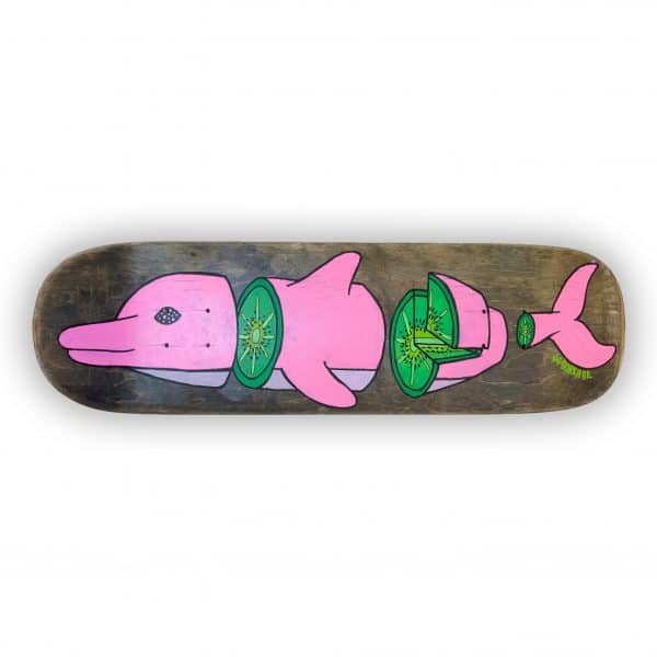 Kiwi Dolphin - tabla de skate pintada a mano - Gorka Gil