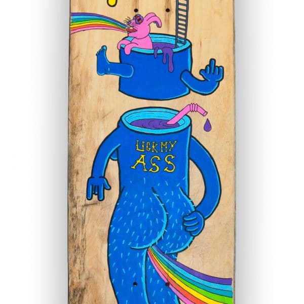 Lick My Ass - tabla de skateboard pintada a mano - Gorka Gil