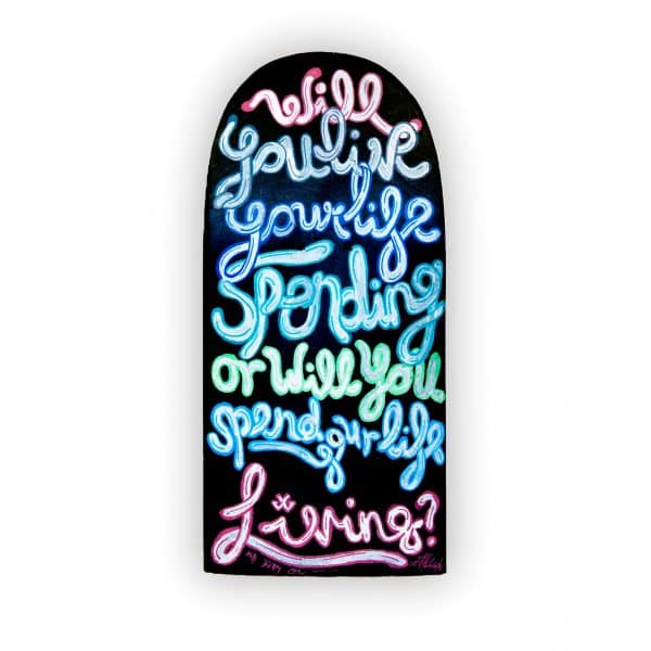Live Your Life | tabla de skateboard pintada a mano | Gorka Gil