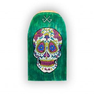 Mexican Skull | tabla de skateboard pintada a mano | Groka Gil