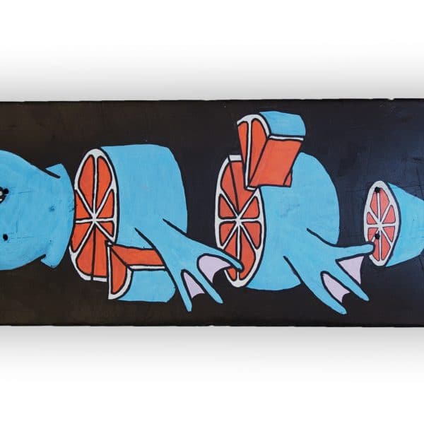 Orange Platypus - tabla de skateboard pintada a mano - Gorka Gil