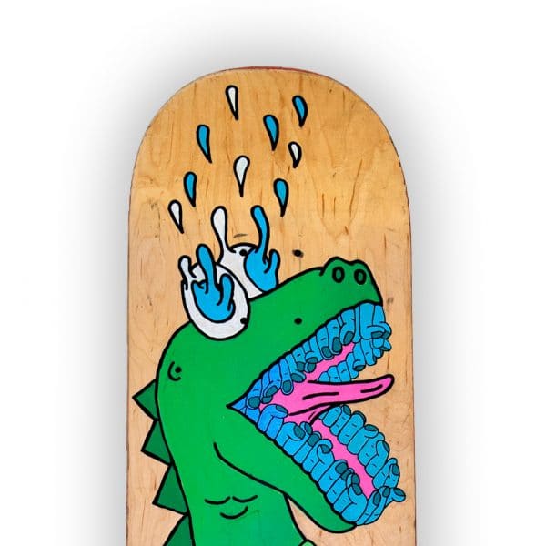 T-Rex - tabla de skateboard pintada a mano - Gorka Gil