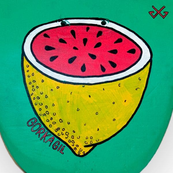 Water Lemon | tabla de skateboard pintada a mano | Gorka Gil