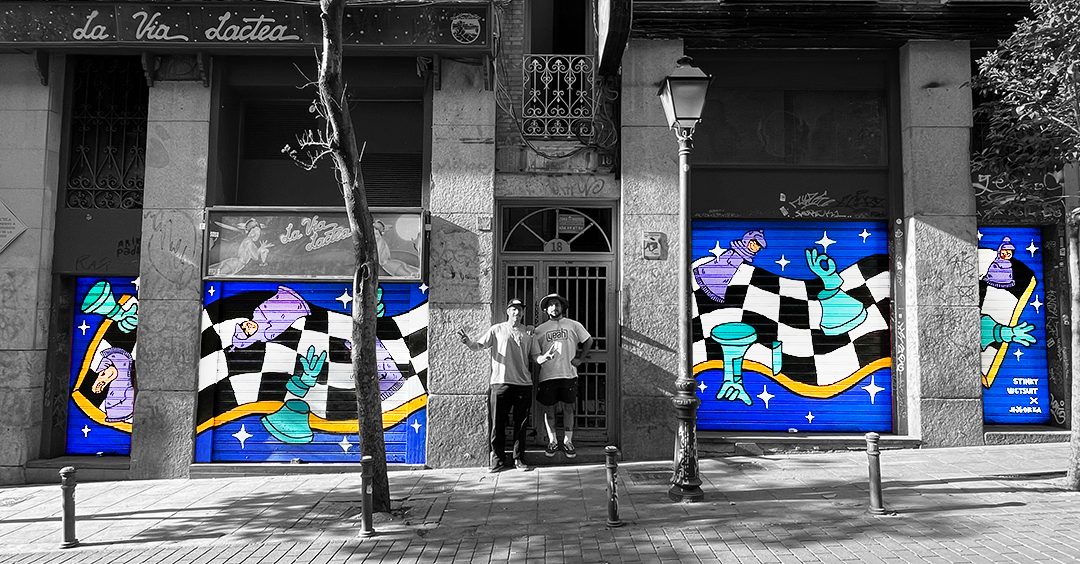 Chess Mural colaborativo por Gorka Gil y Stinky Wetsuit