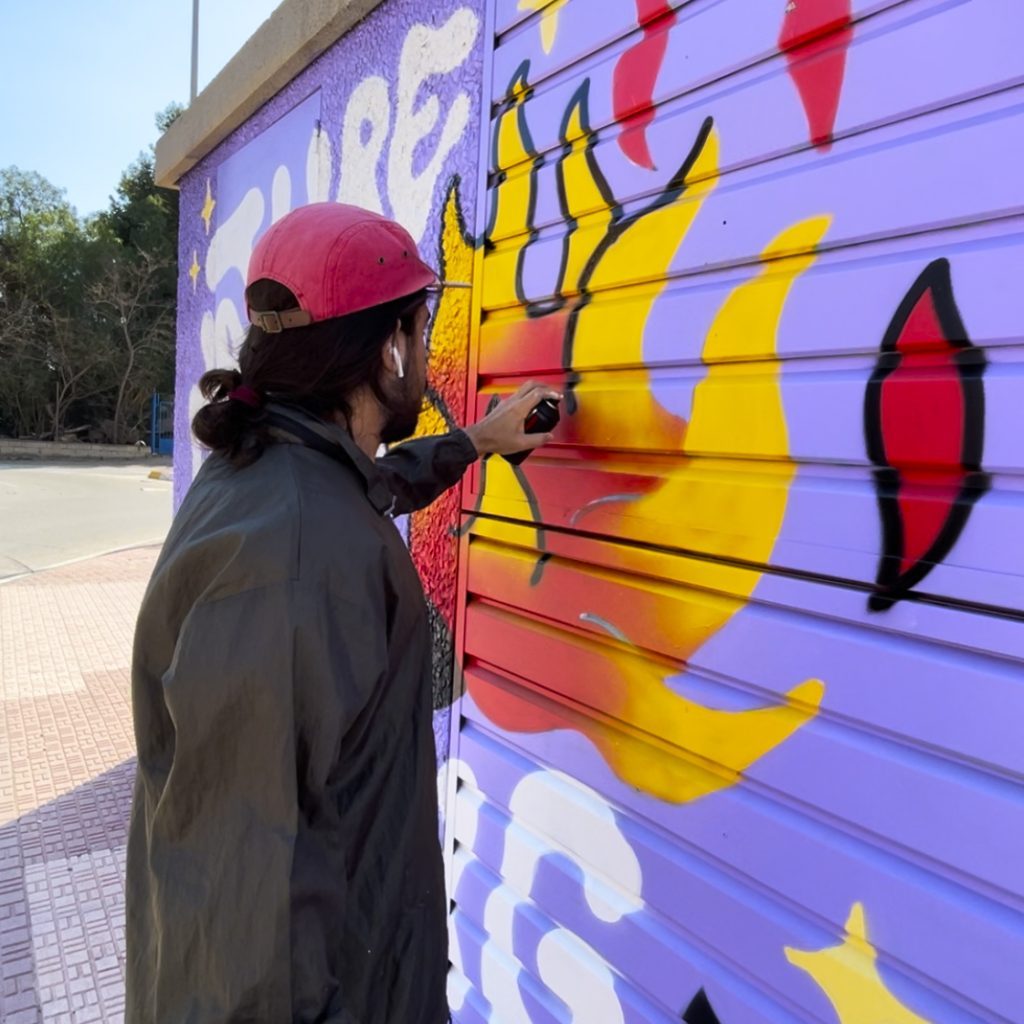 Nature Is Burning mural pintado por Gorka Gil ganador del concurso mural Alhama de Murcia